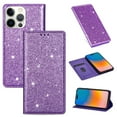 thumbnail image 1 of SaniMore Magnetic Flip Wallet Case for iPhone 14 Pro Max 6.7", PU Leather Ultra-Thin Glitter Cover Buil-in Card Slot & Kickstand Shockproof Protective Shell for iPhone 14 Pro Max, Purple, 1 of 8