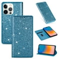 thumbnail image 1 of SaniMore Magnetic Flip Wallet Case for iPhone 14 Pro Max 6.7", PU Leather Ultra-Thin Glitter Cover Buil-in Card Slot & Kickstand Shockproof Protective Shell for iPhone 14 Pro Max, Skyblue, 1 of 8