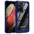 thumbnail image 1 of SaniMore Magnetic Transparent Case for Samaung Galaxy S21 Ultra with Wireless Charging, PC & TPU Cover with Independent Mental Key Armor Goggles Protective Lens Shockproof Protective Shell, Blue, 1 of 8