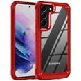 thumbnail image 1 of SaniMore Magnetic Transparent Case for Samaung Galaxy S22 with Wireless Charging, PC & TPU Cover with Independent Mental Key Armor Goggles Protective Lens Shockproof Protective Shell, Red, 1 of 8