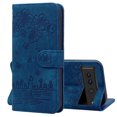thumbnail image 1 of SaniMore Magnetic Wallet Case for Google Pixel 7 Pro [RFID Blocking] Card Holder, Cartoon Embossing PU Leather Kickstand & Wrist Strap Shockproof Shell for Google Pixel 7 Pro Girls Women, Blue, 1 of 6