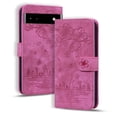 thumbnail image 1 of SaniMore Magnetic Wallet Case for Google Pixel 7A [RFID Blocking] Card Holder, Cartoon Embossing PU Leather Kickstand & Wrist Strap Shockproof Shell for Google Pixel 7A Girls Women, Rose, 1 of 6