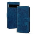 thumbnail image 1 of SaniMore Magnetic Wallet Case for Google Pixel 7A [RFID Blocking] Card Holder, Cartoon Embossing PU Leather Kickstand & Wrist Strap Shockproof Shell for Google Pixel 7A Girls Women, Blue, 1 of 6