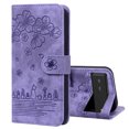 thumbnail image 1 of SaniMore Magnetic Wallet Case for Google Pixel 8 [RFID Blocking] Card Holder, Cartoon Embossing PU Leather Kickstand & Wrist Strap Shockproof Shell for Google Pixel 8 Girls Women, Purple, 1 of 6