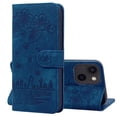 thumbnail image 1 of SaniMore Magnetic Wallet Case for iPhone 15 Plus [RFID Blocking] Card Holder, Cartoon Embossing PU Leather Cover Built-in Kickstand & Wrist Strap Shockproof Protective Shell, Blue, 1 of 7
