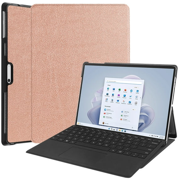 SaniMore for Microsoft Surface Pro 9 13" 2022 Ultra-Thin Case, Auto Sleep/Wake, Rugged PC Back Case with Multi-Angle Kickstand Shockproof Protective Case Women Men, Rosegold
