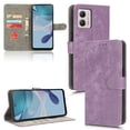 thumbnail image 1 of SaniMore for Motorola Moto G 5G 2024 Premium PU Leather Case, [RFID Blocking] Card Holder Magnetic Wallet Folio Cover for Moto G 5G with Practical Bracket + Detachable Wrist Strap, Purple, 1 of 8
