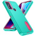 thumbnail image 1 of SaniMore for Motorola Moto G Play (2023) 6.5" Hybird Case, Rugged PC Back Shockproof TPU Shell Metal Hidden Kickstand Drop Resistant Anti-slip Heavy Duty Protective Cover, Mint+Rose, 1 of 9