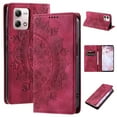 thumbnail image 1 of SaniMore for Motorola Moto G Play 2024 Case, PU Leather Embosed Mandala Flower Wallet Protective Phone Cover Card Slots Pocket Purse Women Men Kickstand Vintage Shockproof Anti-fall Shell, Red, 1 of 9