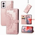 thumbnail image 1 of SaniMore for Motorola Moto G Power (2024) Wallet Case with Embossed Mandala PU Leather Flip Protection Wrist Strap Credit Card Holder Pocket Kickstand Shockproof Case, Rosegold, 1 of 7