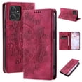 thumbnail image 1 of SaniMore for Motorola Moto G Power 5G 2024 Case, PU Leather Embosed Mandala Flower Wallet Protective Phone Cover Card Slots Pocket Purse Women Men Kickstand Vintage Shockproof Anti-fall Shell, Red, 1 of 10
