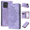 thumbnail image 1 of SaniMore for Motorola Moto G Power 5G 2024 Case, PU Leather Embosed Mandala Flower Wallet Protective Phone Cover Card Slots Pocket Purse Women Men Kickstand Vintage Shockproof Anti-fall Shell, Purple, 1 of 10