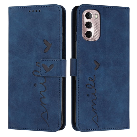SaniMore for Motorola Moto G Stylus 5G 2022 Case with RFID Blocking Cash & Card Slots, Scratch Proof Wallet Soft TPU + PU Leather Cover with Kickstand + Hand Strap Shockproof Protective Shell,, Blue