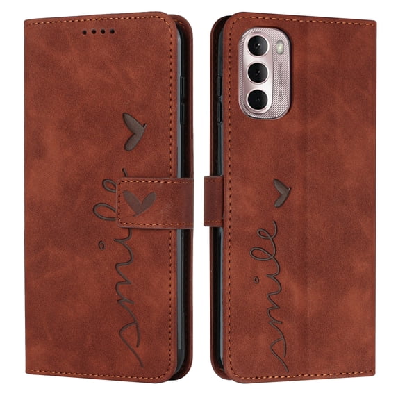 SaniMore for Motorola Moto G Stylus 5G 2022 Case with RFID Blocking Cash & Card Slots, Scratch Proof Wallet Soft TPU + PU Leather Cover with Kickstand + Hand Strap Shockproof Protective Shell,, Brown