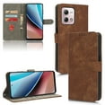 thumbnail image 1 of SaniMore for Motorola Moto G Stylus 5G 2024 Premium PU Leather Case, [RFID Blocking] Card Holder Magnetic Wallet Folio Cover with Practical Bracket + Detachable Wrist Strap, Brown, 1 of 7