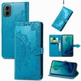 thumbnail image 1 of SaniMore for Motorola Moto G Wallet Case with Embossed Mandala PU Leather Flip Protection Wrist Strap Credit Card Holder Pocket Kickstand Shockproof Case for Motorola Moto G, Blue, 1 of 7