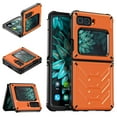 thumbnail image 1 of SaniMore for Motorola Moto Razr 6.7" Folding Armored Case, Rugged PC & TPU Bumpers Magnetic Cover Support Wireless Charging Military Grade Shockproof Heavy Duty Protective Shell, Orange, 1 of 7