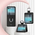 thumbnail image 1 of SaniMore for Motorola Razr 40 Ultra Case 6.9 Inch, Slim Folding Cover for Motorola Razr 40 Ultra Built-in Ring Kickstand Holder Shockproof Matte Hard PC Anti-Drop Protection Phone Case, Black, 1 of 9