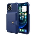 thumbnail image 1 of SaniMore Multi-functional Case for iPhone 14 6.1" 2022, Rugged PC Shell Leather Button Flip Card Pocket Stand Feature Magnetic Car Mount Shockproof Anti-drop Heavy Duty Protective Case, Darkblue, 1 of 7