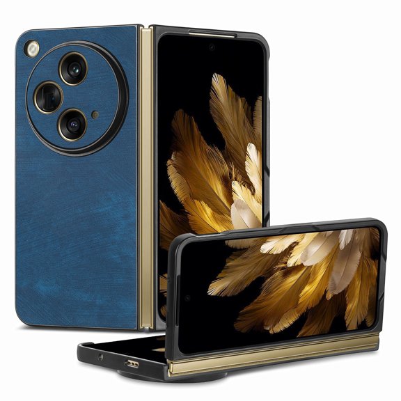 SaniMore for One Plus Open Case (7.82" 2023), PU Leather Lens All-inclusive Shockproof Anti-Scratch Drop Resistant Skin-feel Slim Fit Lightweight for One Plus Open - Blue