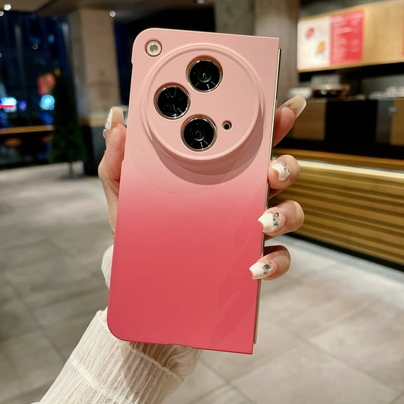 SaniMore for Oneplus Open (7.82" 2023) Case, Rugged PC Gradient Stylish Fashion for Girls Women Hard Shell Shockproof Anti-drop Anti-scracth Full Protective Phone Cover for Oneplus Open, Rose+Pink