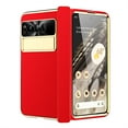 thumbnail image 1 of SaniMore PU Leather Case for Google Pixel Fold 7.6" 2023, Hinge Protection & Tempered Glass Screen Protector Full Body Shockproof Anti-fall Wear-resistant Folding Cover, Red, 1 of 8