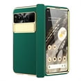 thumbnail image 1 of SaniMore PU Leather Case for Google Pixel Fold 7.6" 2023, Hinge Protection & Tempered Glass Screen Protector Full Body Shockproof Anti-fall Wear-resistant Folding Cover, Green, 1 of 8