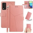thumbnail image 1 of SaniMore PU Leather Wallet Case for T-Mobile REVVL 6 5G, Shockproof Buffer Wrist Strap[Romoveable] Kickstand Card Slots Cash Pocket Anti-scratch Full-protective Shell, Rosegold, 1 of 6