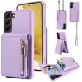 thumbnail image 1 of SaniMore RFID Blocking Wallet Case for Samsung Galaxy S22 Plus, Crossbody Zipper Purse Case for Women/Girls, Wrist Strap PU Leather Card Holder Kickstand Cover for Samsung S22 Plus, Purple, 1 of 9