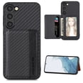 thumbnail image 1 of SaniMore for Samsung Galaxuy S23 (6.1" 2023) Case, PU Leather Carbon Fibre Pattern, Flip Wallet Card Slots RFID Blocking Magnetic Car Mount Shockproof Anti-fall Protective Shell, Black, 1 of 8