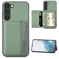 thumbnail image 1 of SaniMore for Samsung Galaxuy S24 Plus (6.7" 2024) Case, PU Leather Carbon Fibre Pattern, Flip Wallet Card Slots RFID Blocking Magnetic Car Mount Shockproof Anti-fall Protective Shell, Green, 1 of 8