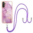 thumbnail image 1 of SaniMore for Samsung Galaxy A04E Case with Detachable Crossbody Lanyard Shockproof TPU Backplane Marble Pattern Luxury Fashion Anti-drop Slim Lightweight Cover, Lightpurple, 1 of 4