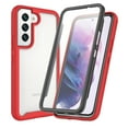 thumbnail image 1 of SaniMore for Samsung Galaxy A05 2023, Rugged PC & TPU Bumpers Two-Layer Transparent Cover with PET Screen Protector [Anti-Yellowing] Shockproof Cover for Galaxy A05, Red, 1 of 4
