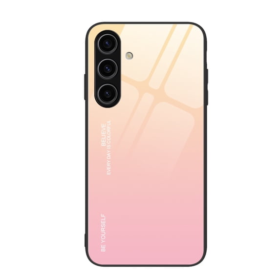 SaniMore for Samsung Galaxy A05 Case, Gradient Tempered Glass Backplane Anti-scracth Drop Resistant Anti-fall Slim Fit Lightweight Fashion Luxury for Girls Women, Pink