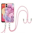 thumbnail image 1 of SaniMore for Samsung Galaxy A05 Case, Marble Pattern 3 in 1 Heavy Duty Shockproof Full Body Hard PC IMD Bumper Crossbody Lanyard Women Girls Shockproof Cover for Samsung Galaxy A05, Pink, 1 of 7