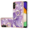 thumbnail image 1 of SaniMore for Samsung Galaxy A05S 6.7" 2023 Case with 360 Degree Rotating Metal Ring Shockproof TPU Backplane Marble Pattern Luxury Fashion Anti-drop Cover For Galaxy A05, Darkpurple, 1 of 4