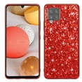 thumbnail image 1 of SaniMore for Samsung Galaxy A12 5G 6.6" Glitter Case, Flexible TPU Anti-Fingerprint Ultra-Thin Lightweight Full Body Protective Case for Samsung A12 5G Women Ladies Girls, Black,Red, 1 of 7