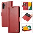thumbnail image 1 of SaniMore for Samsung Galaxy A13 5G 6.5" 2021 Case, PU Leather Magnetic Flip Folio Shell with Card Holders RFID Blocking Kickstand Shockproof TPU Magnetic Closure Business Cover, Red, 1 of 10