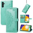 thumbnail image 1 of SaniMore for Samsung Galaxy A13 5G 6.5" 2021 Wallet Case with Embossed Mandala PU Leather Flip Protection Wrist Strap Credit Card Holder Pocket Kickstand Shockproof Case for Galaxy A13 5G, Green, 1 of 9