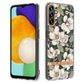 thumbnail image 1 of SaniMore for Samsung Galaxy A13 5G Case, Flexible TPU Magnetic Cover Support Wireless Charging Slim Flower Grass Pattern Shockproof Protective Shell for Ladies Women Girls, White Flowers, 1 of 9