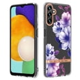 thumbnail image 1 of SaniMore for Samsung Galaxy A13 5G Case, Flexible TPU Magnetic Cover Support Wireless Charging Slim Flower Grass Pattern Shockproof Protective Shell for Ladies Women Girls, Purple Flowers, 1 of 9