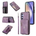 thumbnail image 1 of SaniMore for Samsung Galaxy A13 5G Case, Samsung Galaxy A13 5G Wallet Case for Women Men, PU Leather RFID Blocking Wristlet Zipper Shoulder Strap Cover with Card Holder Kickstand, Purple, 1 of 10