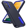 thumbnail image 1 of SaniMore for Samsung Galaxy A14 5G 6.6" 2023 Hybird Case, Rugged PC Back Shockproof TPU Shell Metal Hidden Kickstand Drop Resistant Anti-slip Heavy Duty Protective Case for Galaxy A14 5G, Navy Blue, 1 of 8