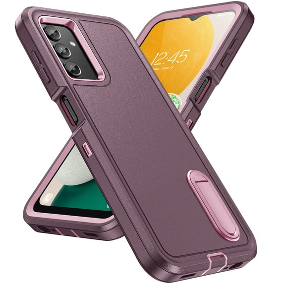 SaniMore for Samsung Galaxy A14 5G 6.6" 2023 Hybird Case, Rugged PC Back Shockproof TPU Shell Metal Hidden Kickstand Drop Resistant Anti-slip Heavy Duty Protective Case for Galaxy A14 5G, Purple