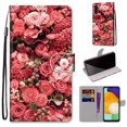 thumbnail image 1 of SaniMore for Samsung Galaxy A14 5G 6.6" 2023 PU Leather Case with Card Slots Detchable Lanyard Color Painting Luxury Pattern Flip Kickstand Shockproof Wallet Case For Galaxy A14 5G, Rose Garden, 1 of 9