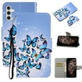 thumbnail image 1 of SaniMore for Samsung Galaxy A14 5G 6.6" 2023 Wallet Case, Color Painting Pattern with Kickstand Card Slots Detachable Wrist Strap Girls Women PU Leather Case Magnetic Clasp, Butterflies, 1 of 8