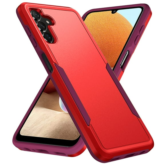 SaniMore for Samsung Galaxy A14 5G 6.6" Case, Rugged PC Back & TPU Bumpers Mangetic Cover with Wireless Charging Military Grade Drop Protective Shell for Samsung A14 5G, Red