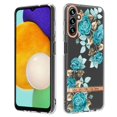 thumbnail image 1 of SaniMore for Samsung Galaxy A14 5G Case, Flexible TPU Magnetic Cover Support Wireless Charging Slim Flower Grass Pattern Shockproof Protective Shell for Ladies Women Girls, Green Flowers, 1 of 8