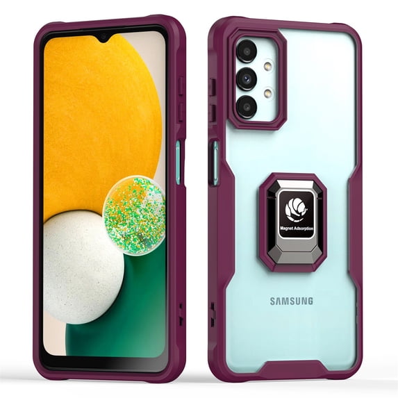SaniMore for Samsung Galaxy A14 5G Case, Military Grade Protection Case with Magnetic Car Mount Metal Hidden Kickstand Lens All-inclusive Shockproof Anti-fall Case for Galaxy A14 5G, Red