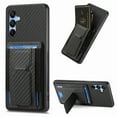 thumbnail image 1 of SaniMore for Samsung Galaxy A14 5G Case, PU Leather Carbon Fibre Anti-scratch Adjustable Stand Card Slots [RFID Blocking] Shockproof Anti-fall Anti-fingerprint Wallet Shell for Men Women, Black, 1 of 10